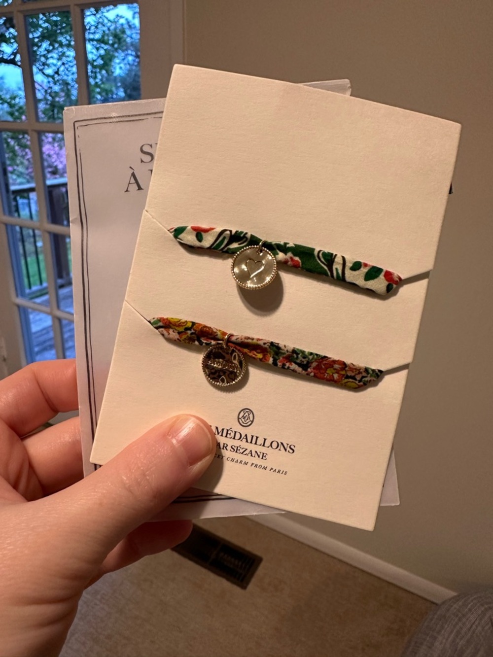 Sezane Floral Multicolor Fabric Hair Ties or Bracelets
